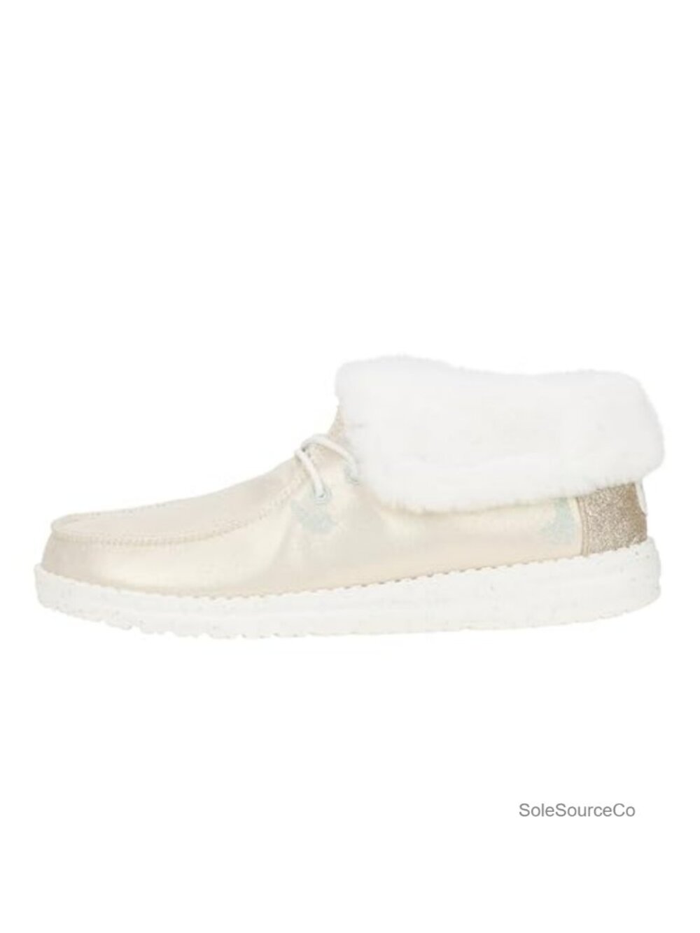 HEYDUDE Wendy Fold Metallic Shine Slip-On Loafers Water Resistant